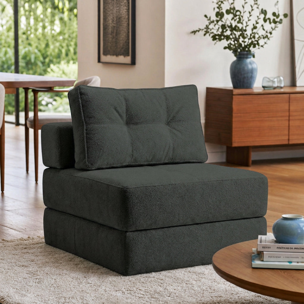 Poltrona Na Caixa Cama Luxo Decorativa Monzac Boucle