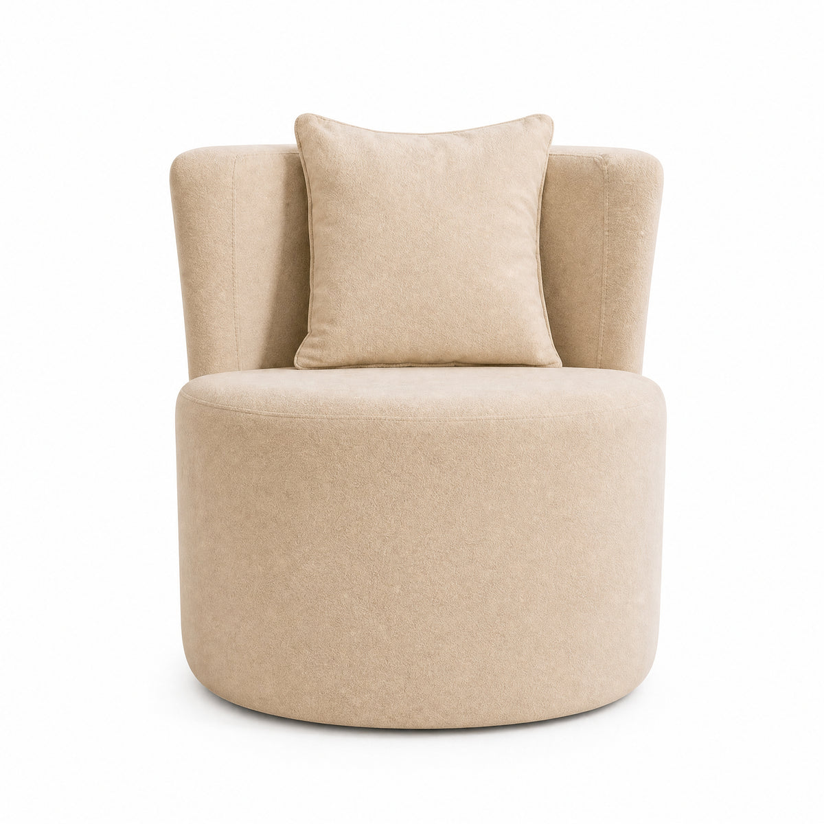 Poltrona Orgânica Redonda Confortável Elegante Bouclê com Almofada