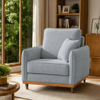 Poltrona Sena em Bouclé, Design Compacto
