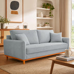 Sofá 2 Lugares Senna Bouclé Sala De Estar Moderno 140 Cm