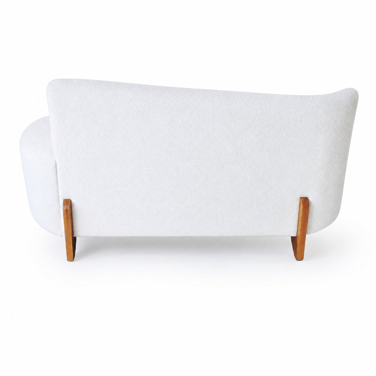 Sofá Curvo 2 Lugares Bouclé Confortável Orgânico Feijão | 150cm