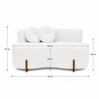 Kit Sofá Curvo + 2 Poltronas Orgânicas em Bouclé, para Sala de Estar e Recepção