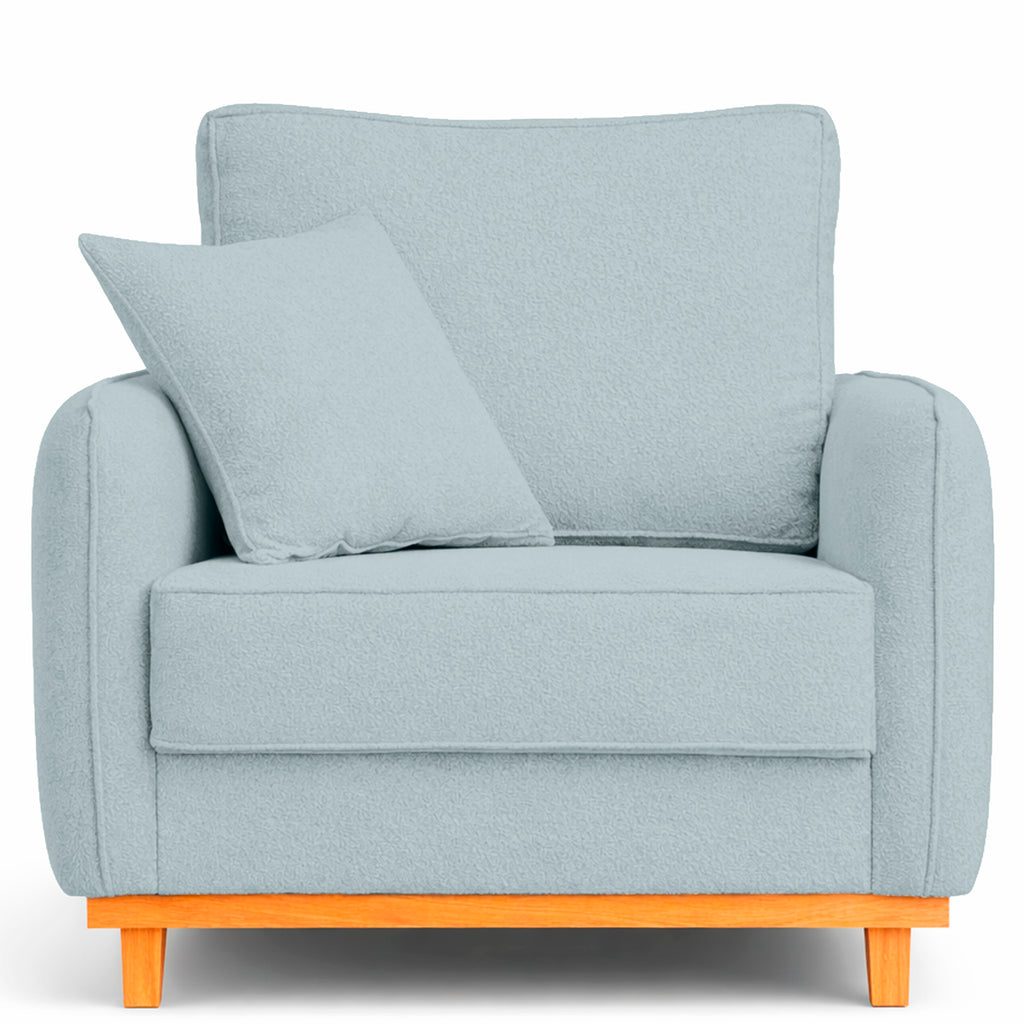 Poltrona Sena em Bouclé, Design Compacto