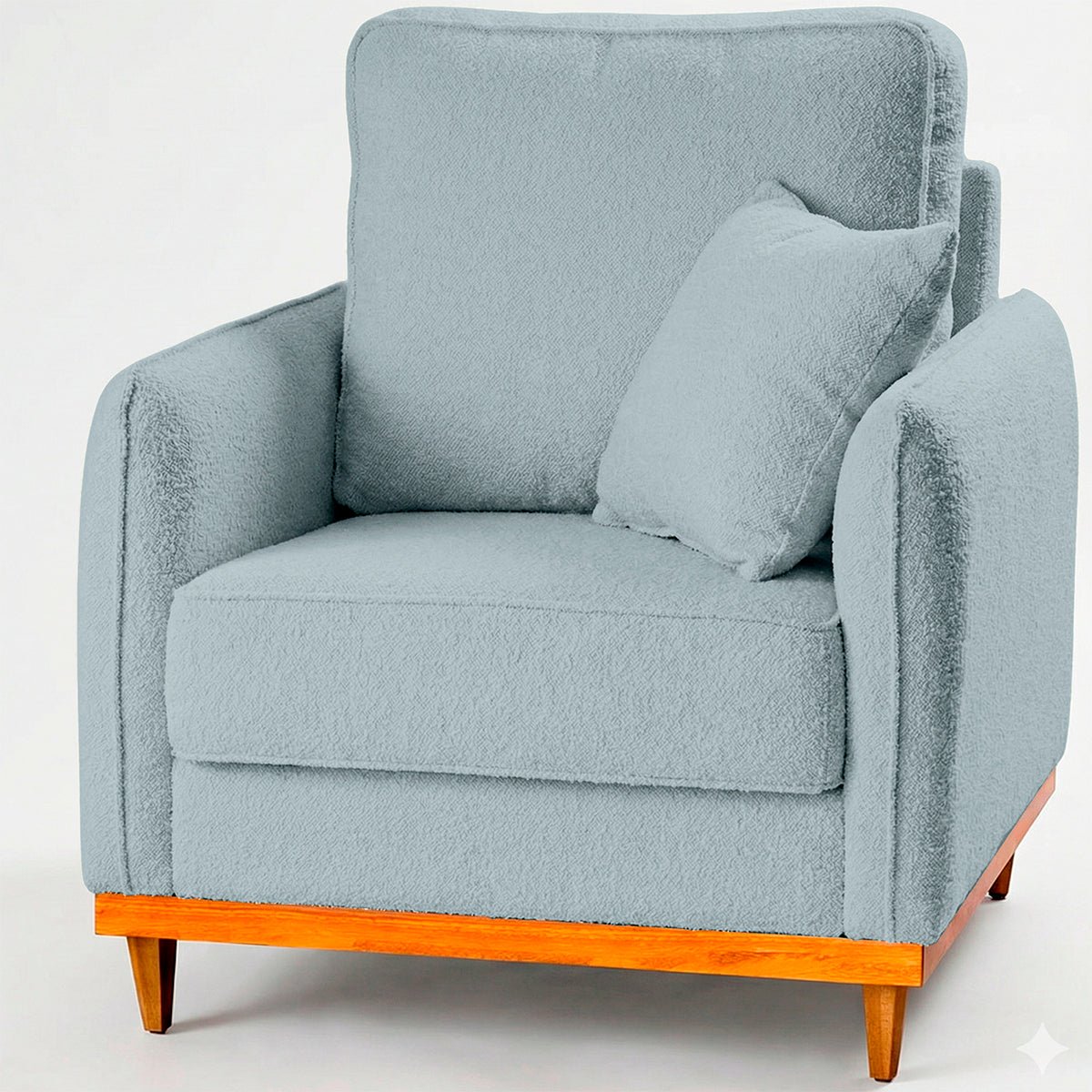 Poltrona Sena em Bouclé, Design Compacto