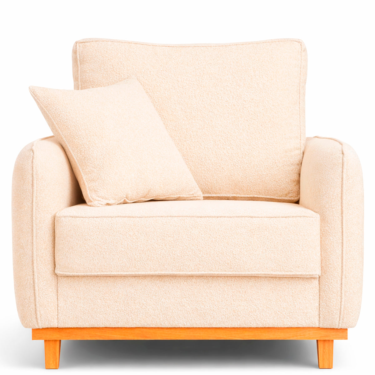 Poltrona Sena em Bouclé, Design Compacto