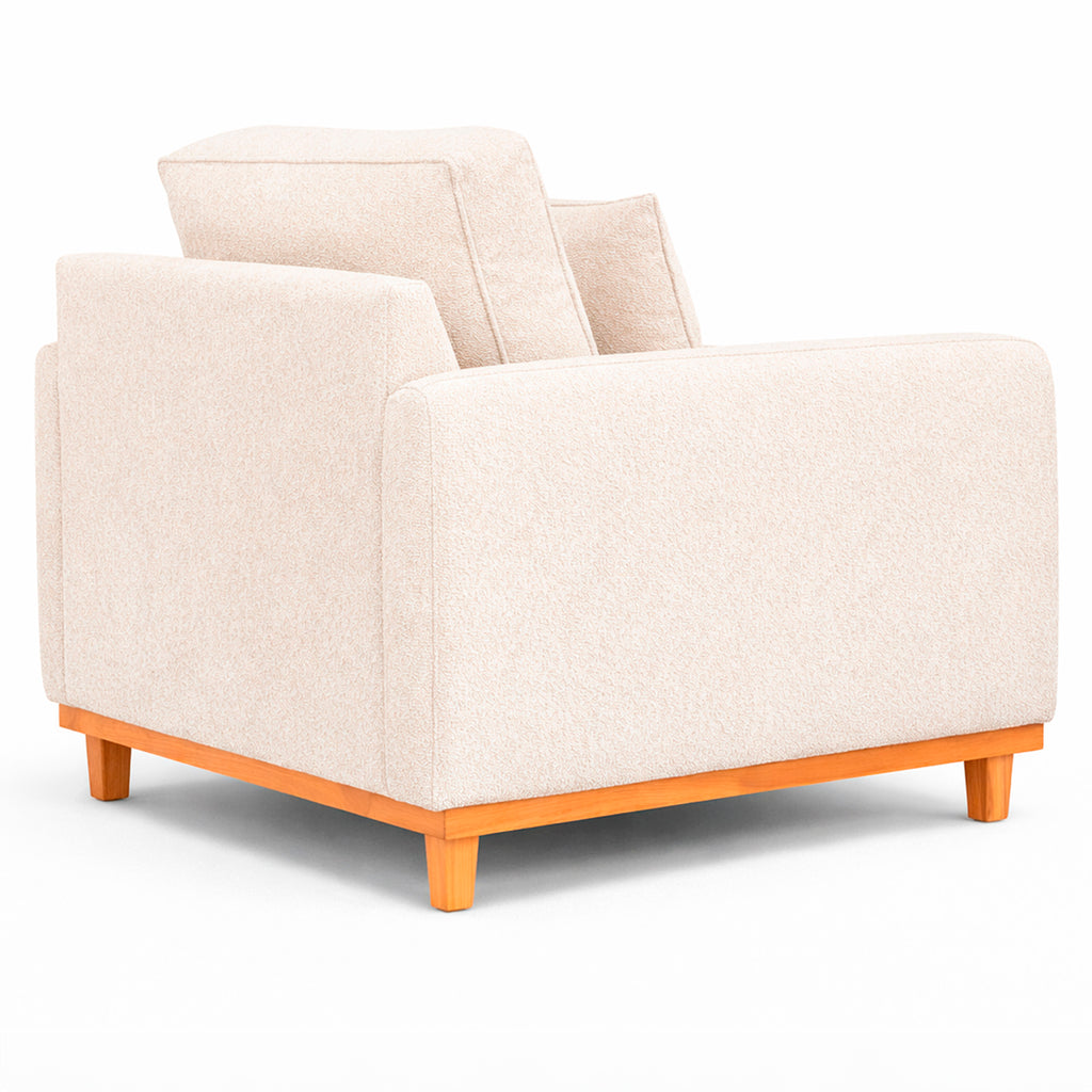 Poltrona Sena em Bouclé, Design Compacto