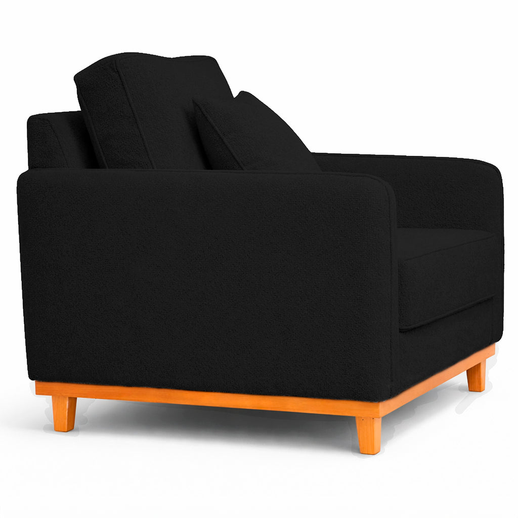 Poltrona Sena em Bouclé, Design Compacto