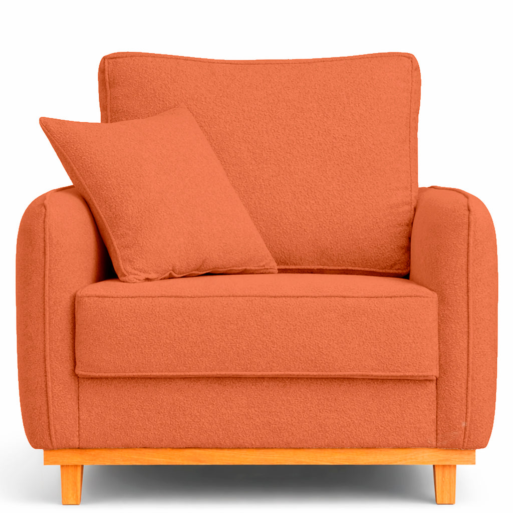 Poltrona Sena em Bouclé, Design Compacto