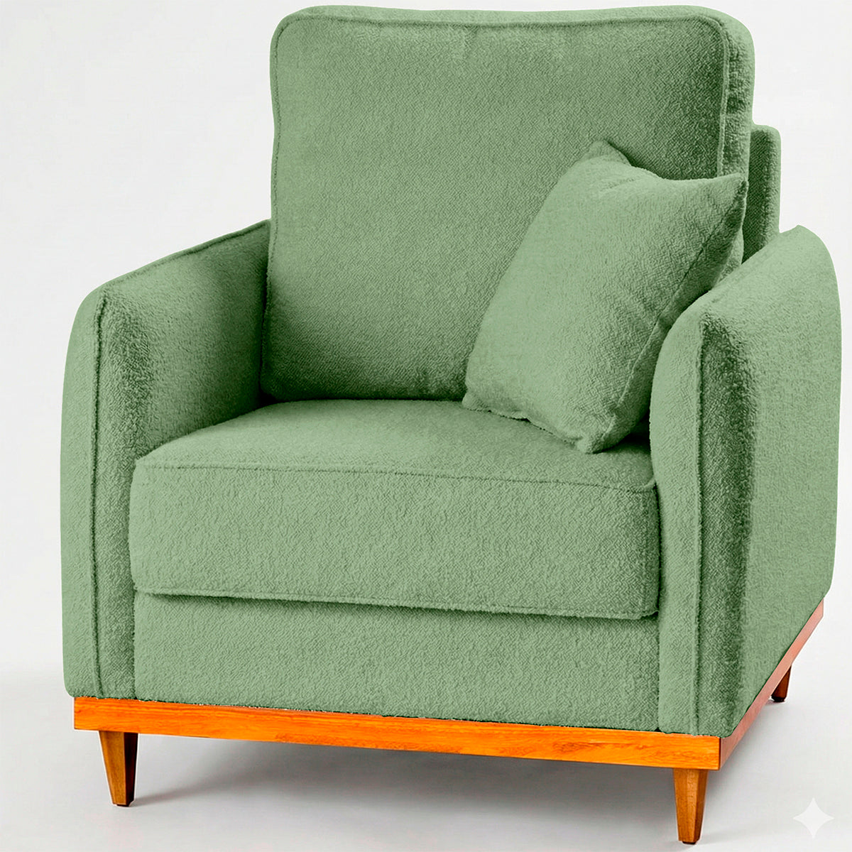 Poltrona Sena em Bouclé, Design Compacto