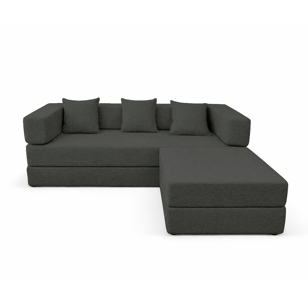 Sofá Cama Casal 2 Em 1 Puff Na Caixa Aura Boucle