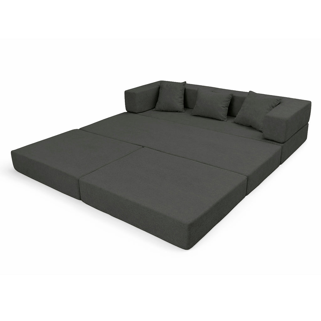 Sofá Cama Casal 2 Em 1 Puff Na Caixa Aura Boucle