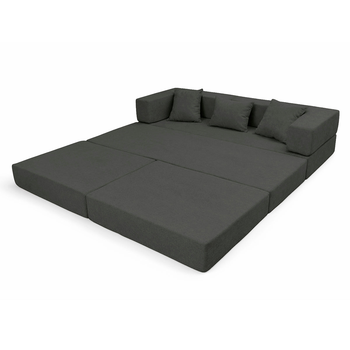 Sofá Cama Casal 2 Em 1 Puff Na Caixa Aura Boucle
