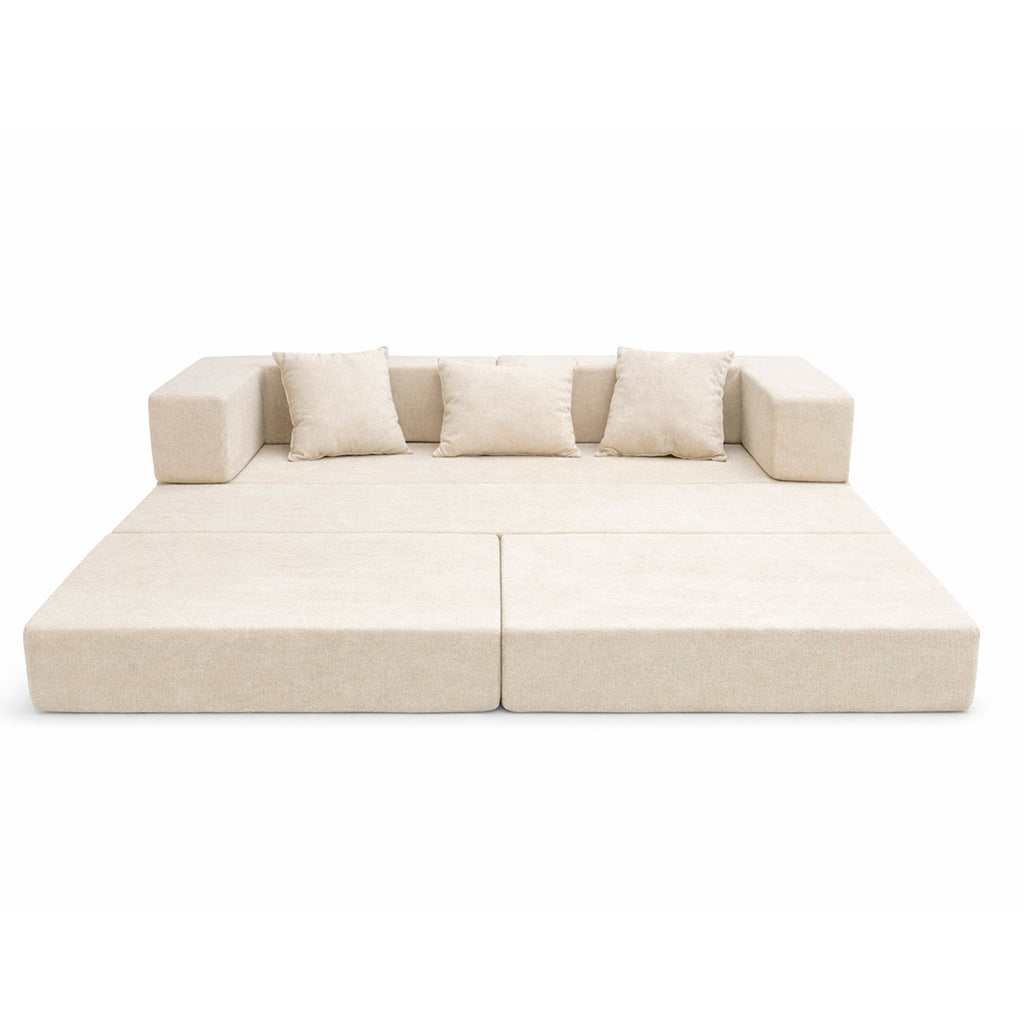 Sofá Cama Casal 2 Em 1 Puff Na Caixa Aura Boucle
