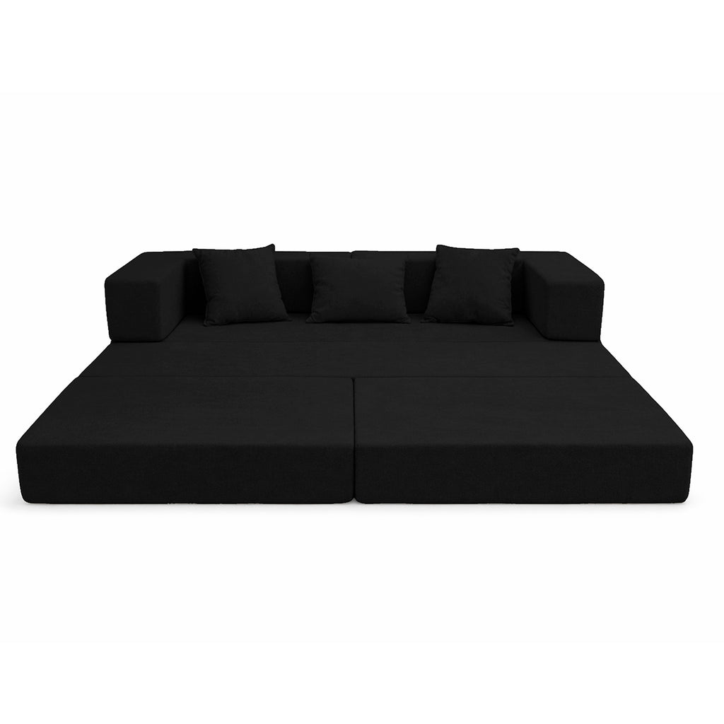 Sofá Cama Casal 2 Em 1 Puff Na Caixa Aura Boucle