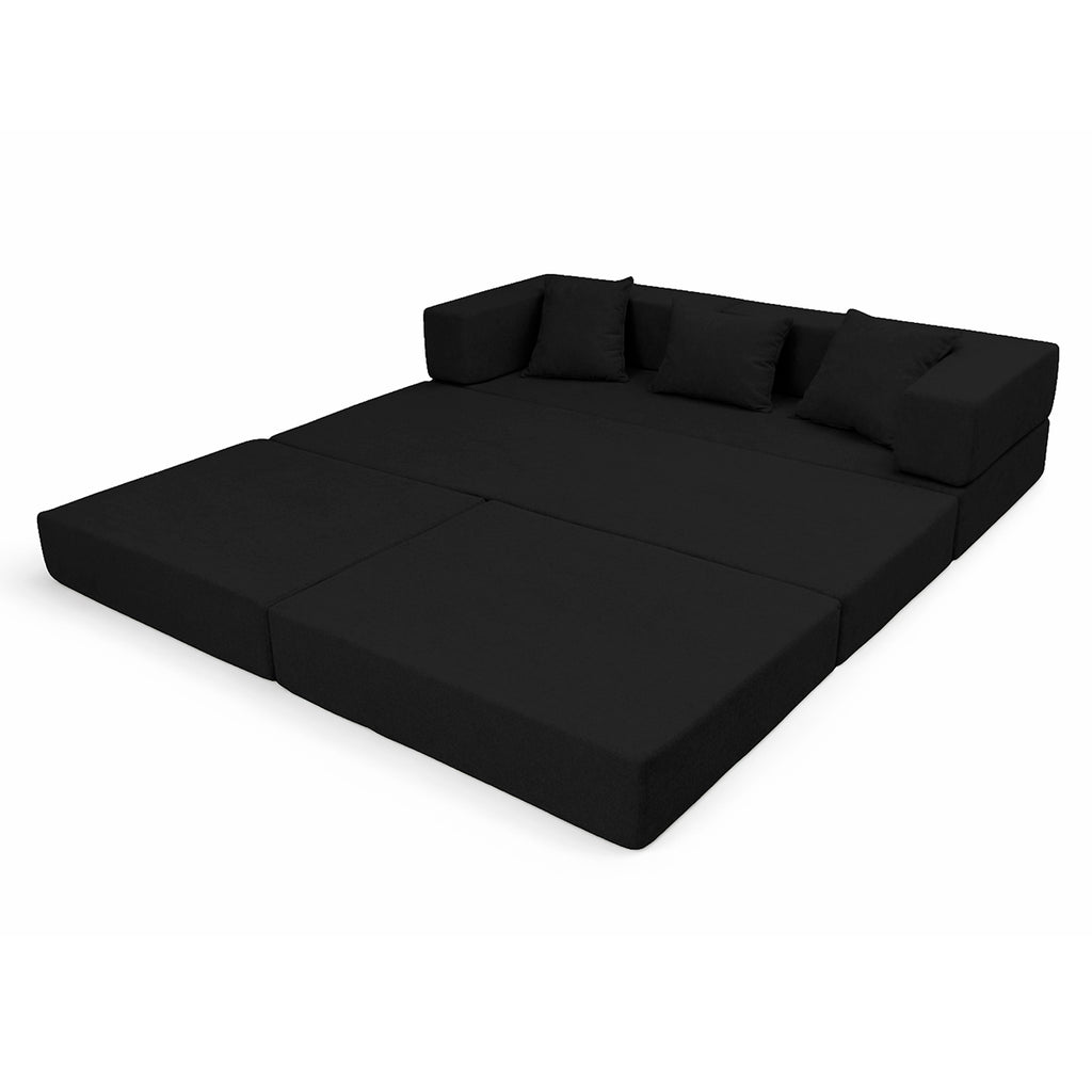 Sofá Cama Casal 2 Em 1 Puff Na Caixa Aura Boucle