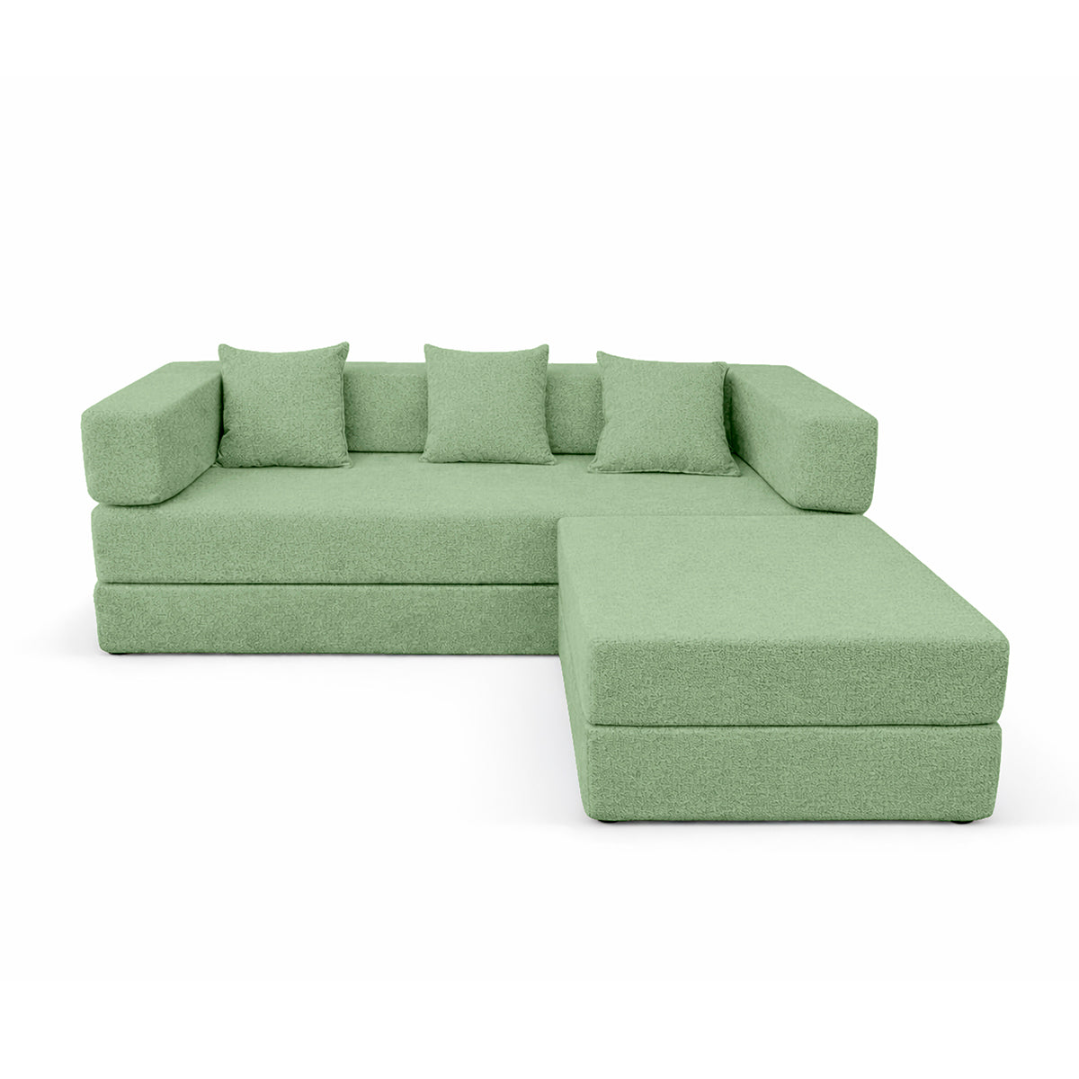Sofá Cama Casal 2 Em 1 Puff Na Caixa Aura Boucle