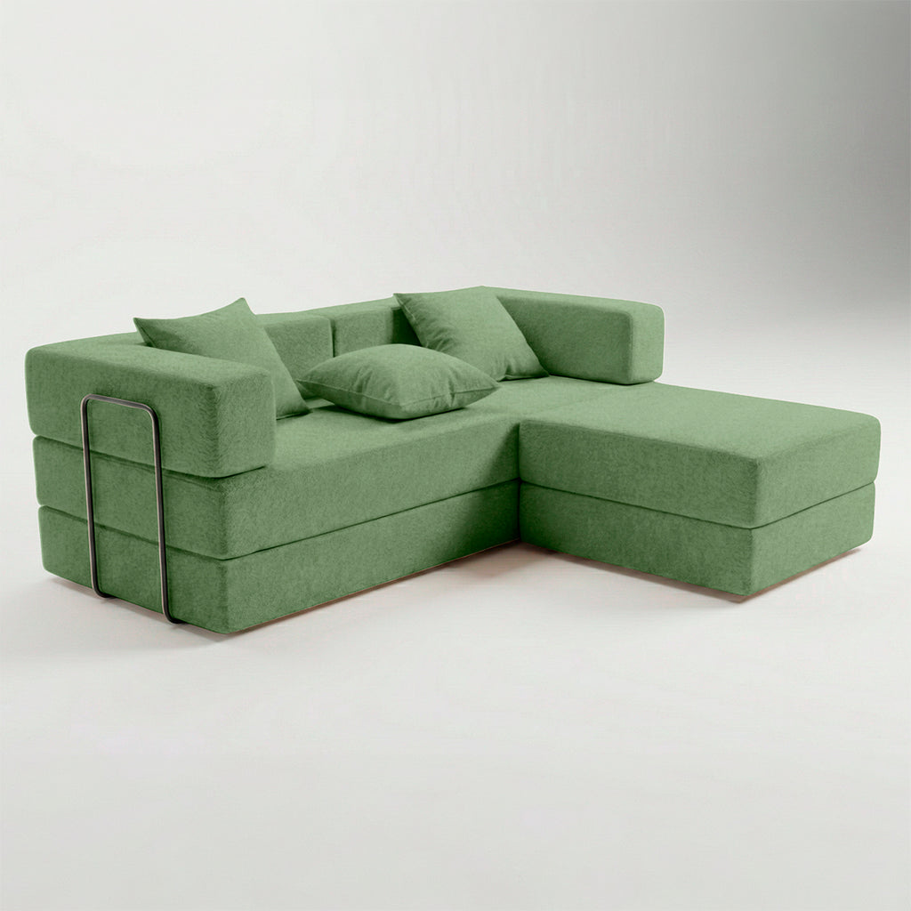 Sofá Cama Casal 2 Em 1 Puff Na Caixa Aura Boucle