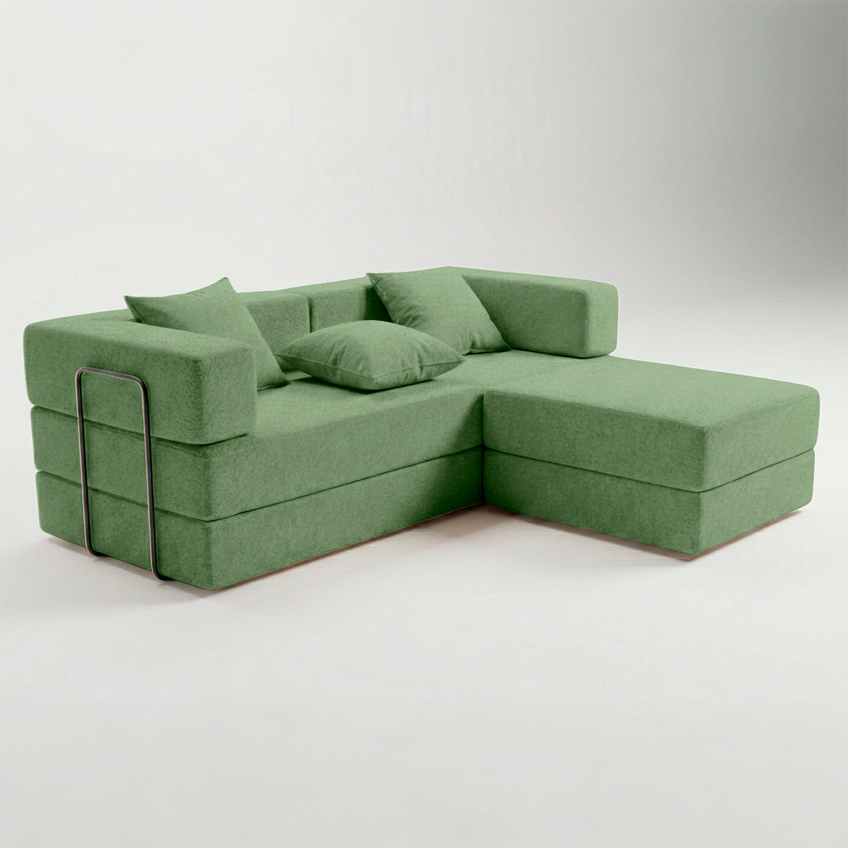Sofá Cama Casal 2 Em 1 Puff Na Caixa Aura Boucle