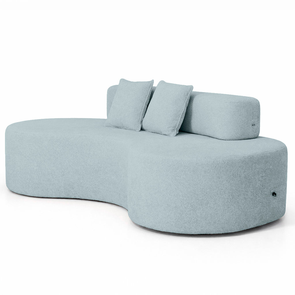 Sofá Orgânico 3 Lugares Bouclé Confortável Luxo