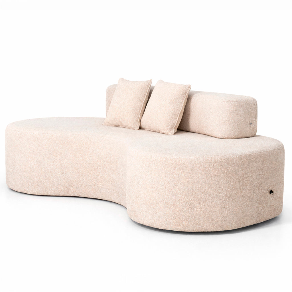 Sofá Orgânico 3 Lugares Bouclé Confortável Luxo