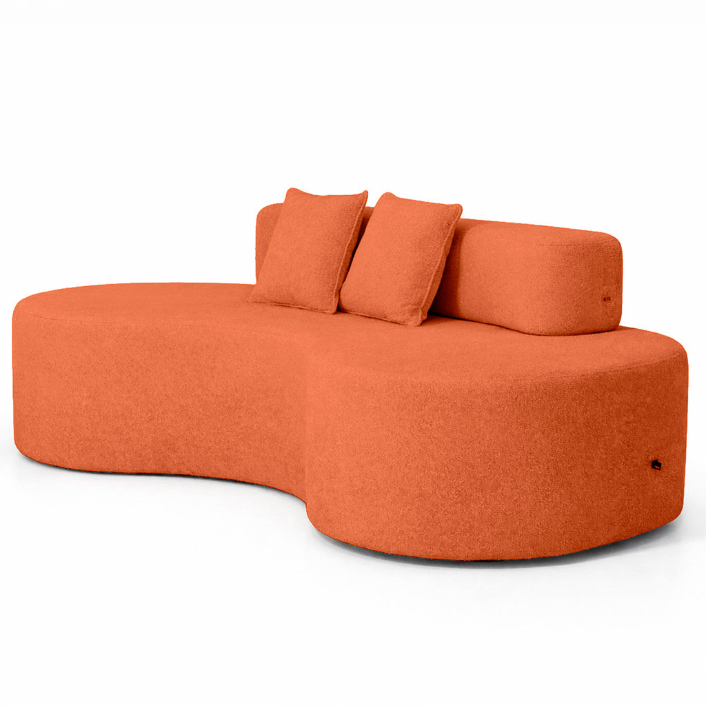 Sofá Orgânico 3 Lugares Bouclé Confortável Luxo