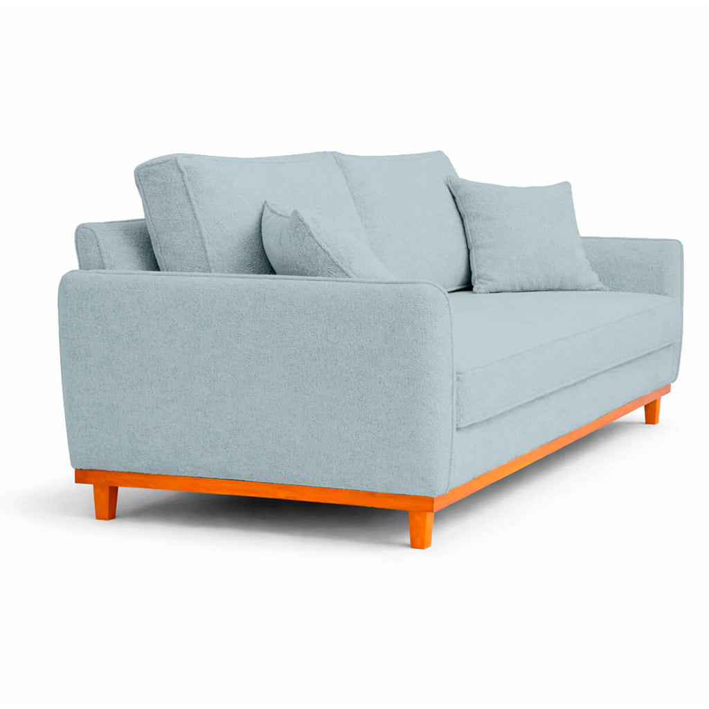 Sofá 2 Lugares Senna Bouclé Sala De Estar Moderno 140 Cm