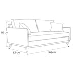 Sofá 2 Lugares Senna Bouclé Sala De Estar Moderno 140 Cm