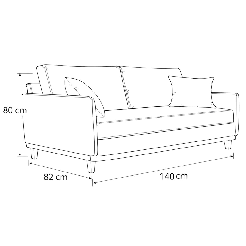 Sofá 2 Lugares Senna Bouclé Sala De Estar Moderno 140 Cm