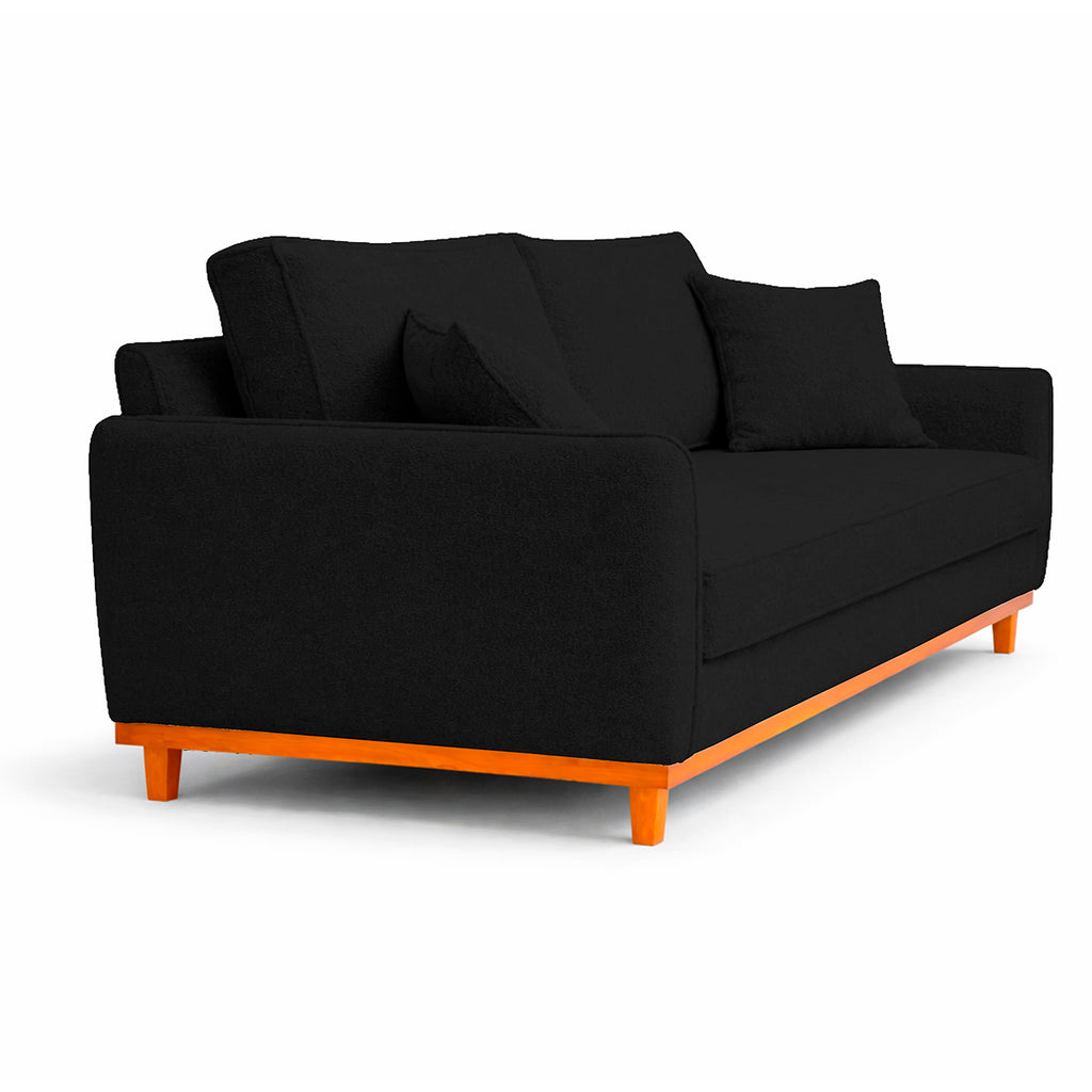 Sofá 2 Lugares Senna Bouclé Sala De Estar Moderno 140 Cm